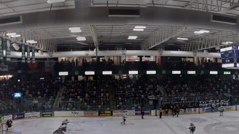 An ice hockey arena during a game