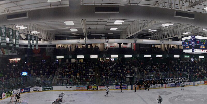 An ice hockey arena during a game
