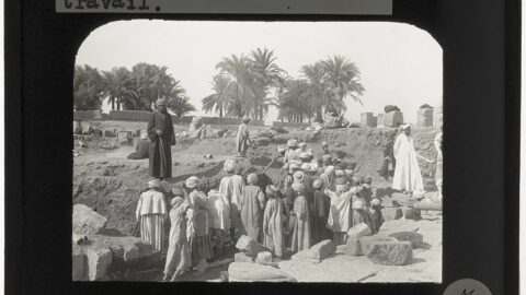 Workers at an archaeological excavation in Egypt