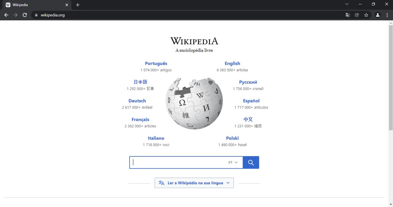Google Chrome browser window open on a computer screen