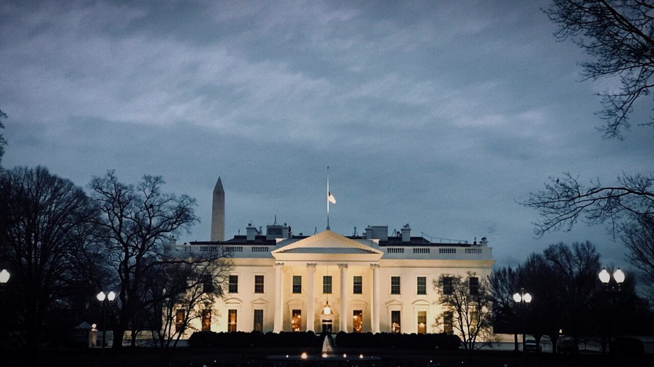 Flags above the White House