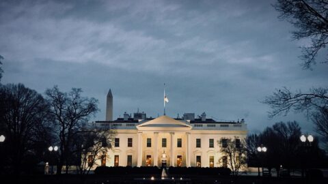 Flags above the White House