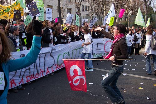 Student protest in Paris