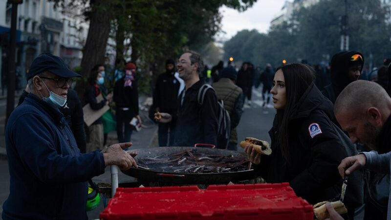 Demonstrators gathered around Place de la Republique amid tear gas during the Paris riots of 17 October 2026