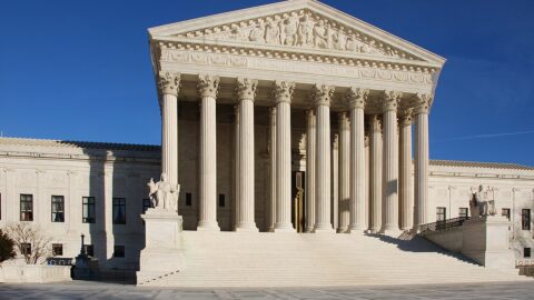 Front facade of the United States Supreme Court building