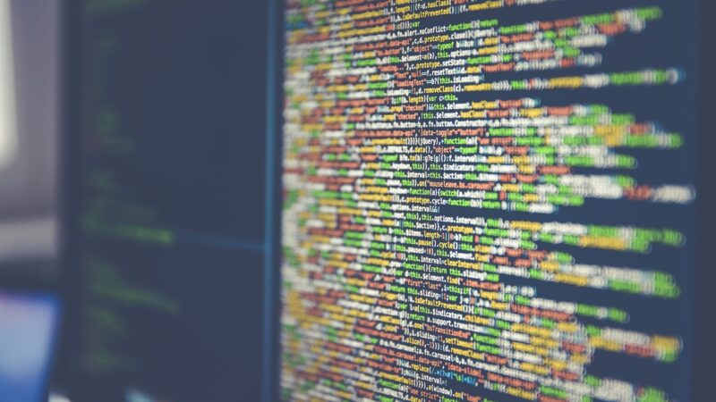 Computer code displayed on a monitor
